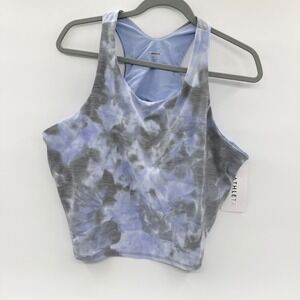 Athleta Conscious Textured Crop D-DD Tank Top 3X Blue Tie Dye Ribbed 980997